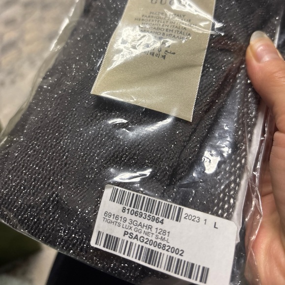 Gucci Lux GG logo Net Tights in Grey colour, GG KNIT TIGHTS size S or M - Picture 8 of 8